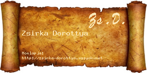 Zsirka Dorottya névjegykártya